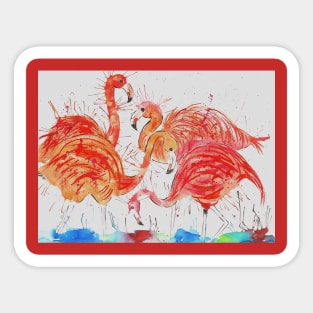 Funky Flamingos Sticker